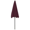 Parasol de plage rouge bordeaux 200x125 cm 