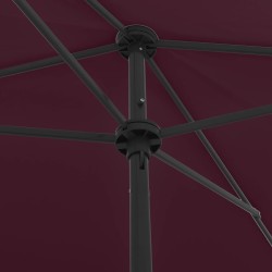 Parasol de plage rouge bordeaux 200x125 cm 