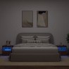 Tables de chevet et lumières LED 2 pcs chêne marron 50x40x45 cm 