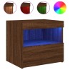 Tables de chevet et lumières LED 2 pcs chêne marron 50x40x45 cm 