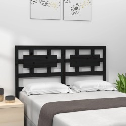 Tête de lit Noir 185,5x4x100 cm Bois massif de pin 