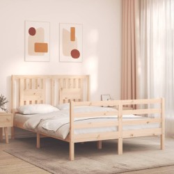 Cadre de lit sans matelas 140x190 cm bois massif 