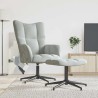 Chaise de relaxation avec tabouret Gris clair Velours 