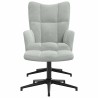 Chaise de relaxation avec tabouret Gris clair Velours 