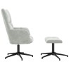 Chaise de relaxation avec tabouret Gris clair Velours 