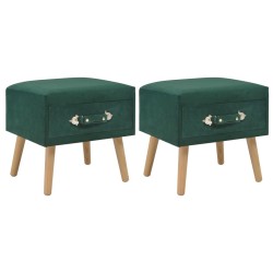 Tables de chevet 2 pcs Vert 40x35x40 cm Velours 