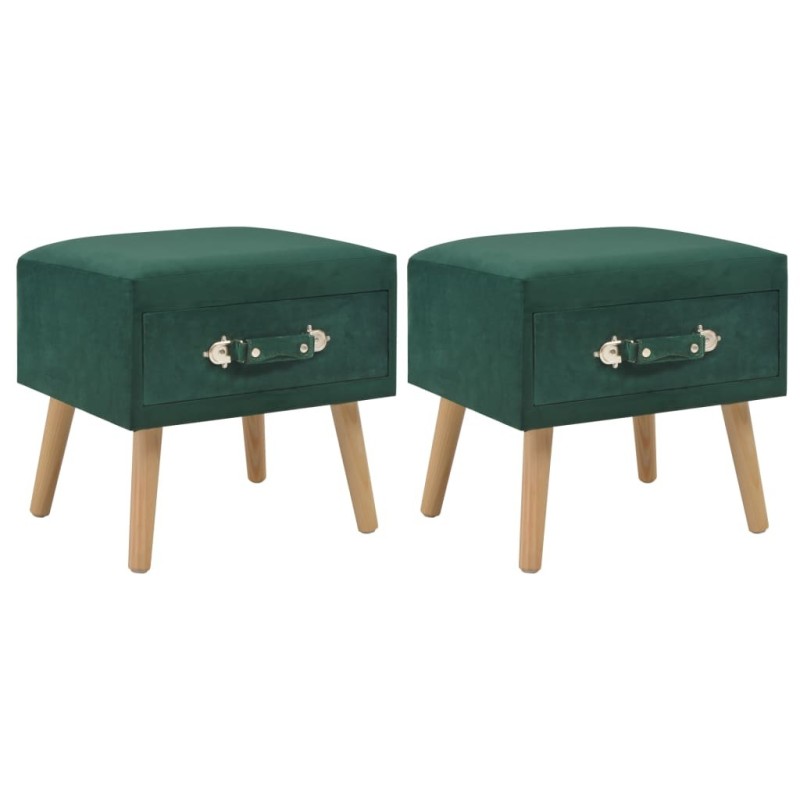 Tables de chevet 2 pcs Vert 40x35x40 cm Velours Tables de chevet 2 pcs Vert 40x35x40 cm Velours