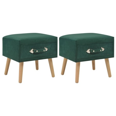 Tables de chevet 2 pcs Vert 40x35x40 cm Velours 