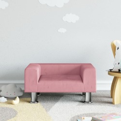 Canapé pour enfants rose 50x40x26,5 cm velours 