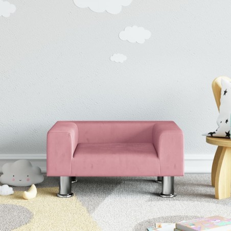 Canapé pour enfants rose 50x40x26,5 cm velours 