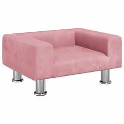 Canapé pour enfants rose 50x40x26,5 cm velours 