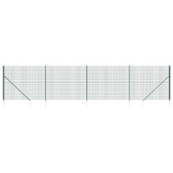 Clôture en treillis métallique et piquet d'ancrage vert 2x10m 