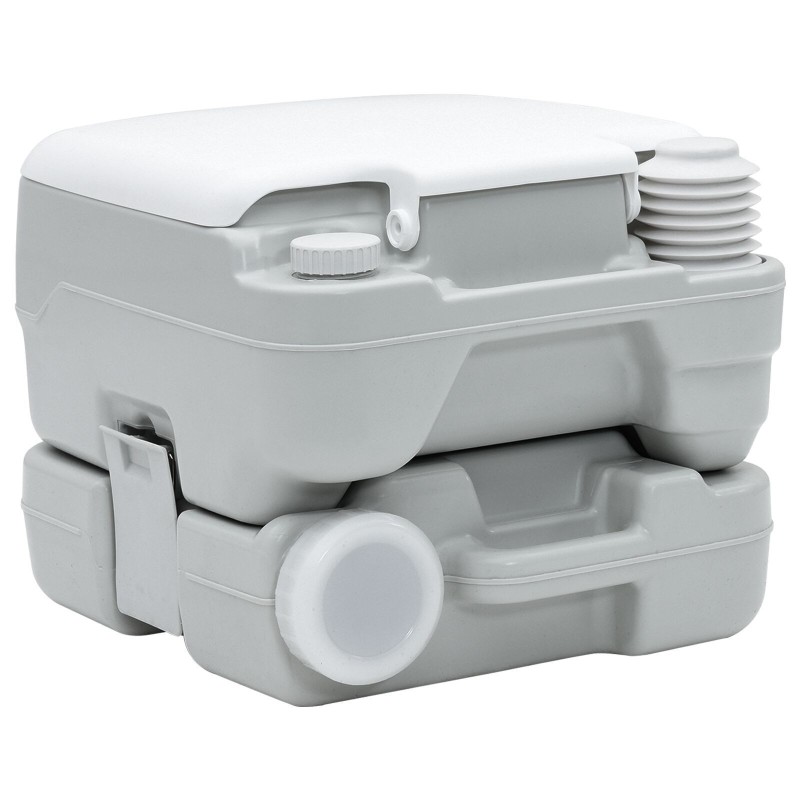 Toilette portablegrise et blanche en plastique 10 L 
