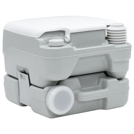 Toilette portablegrise et blanche en plastique 10 L 