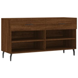 Banc à chaussures chêne marron 102x35x55 cm bois d'ingénierie 