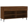 Banc à chaussures chêne marron 102x35x55 cm bois d'ingénierie 