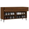 Banc à chaussures chêne marron 102x35x55 cm bois d'ingénierie 