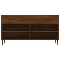 Banc à chaussures chêne marron 102x35x55 cm bois d'ingénierie 
