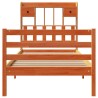 Lit bibliothèque sans matelas cire marron 90x190 cm pin massif 