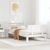 Cadre de lit avec tête de lit sans matelas blanc 90x200 cm 