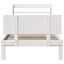Cadre de lit avec tête de lit sans matelas blanc 90x200 cm 