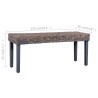 Banc 110 cm Gris Rotin naturel kubu et bois de manguier massif 