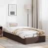 Cadre de lit ottoman sans matelas marron 90x190 cm similicuir 