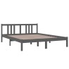 Cadre de lit sans matelas gris bois massif 150x200 cm 
