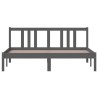 Cadre de lit sans matelas gris bois massif 150x200 cm 