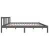 Cadre de lit sans matelas gris bois massif 150x200 cm 
