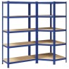 Ensemble d'étagères à 5 niveaux 2 pcs acier bois d'ingénierie 