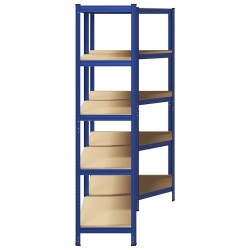Ensemble d'étagères à 5 niveaux 2 pcs acier bois d'ingénierie 