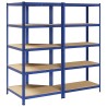 Ensemble d'étagères à 5 niveaux 2 pcs acier bois d'ingénierie 