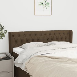 Tête de lit avec oreilles Marron Foncé 163x16x78/88 cm Tissu 