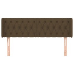 Tête de lit avec oreilles Marron Foncé 163x16x78/88 cm Tissu 