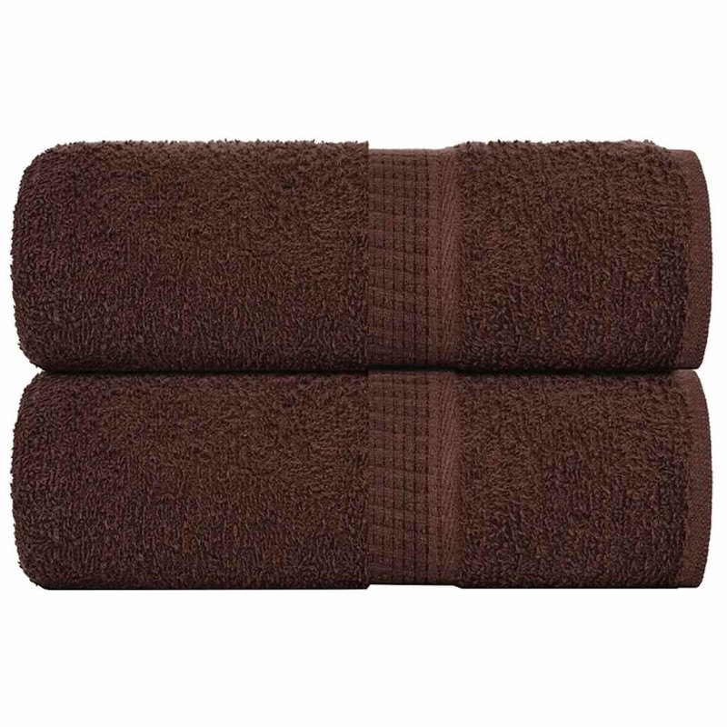 Serviettes d'invité 2 pcs marron 30x50 cm 360 g/m² 100% coton 