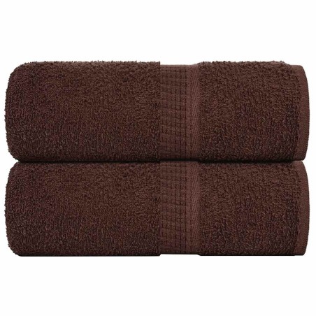 Serviettes d'invité 2 pcs marron 30x50 cm 360 g/m² 100% coton 