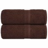 Serviettes d'invité 2 pcs marron 30x50 cm 360 g/m² 100% coton 