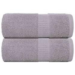 Serviettes d'invité 2 pcs gris 30x50 cm 360 g/m² 100% coton 