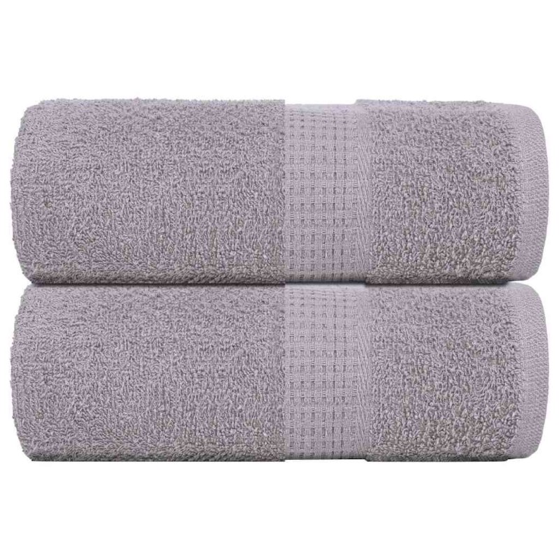 Serviettes d'invité 2 pcs gris 30x50 cm 360 g/m² 100% coton 