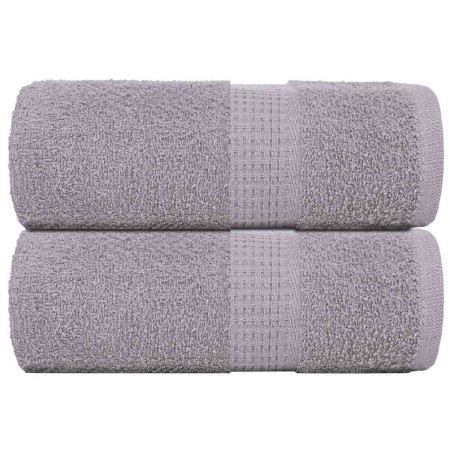 Serviettes d'invité 2 pcs gris 30x50 cm 360 g/m² 100% coton 