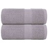 Serviettes d'invité 2 pcs gris 30x50 cm 360 g/m² 100% coton 