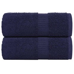 Serviettes d'invité 2 pcs bleu marine 30x50 cm 100% coton 