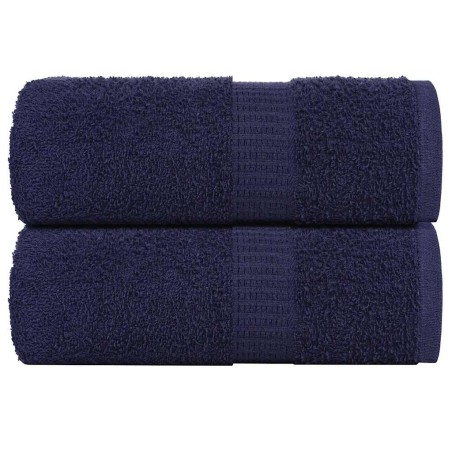 Serviettes d'invité 2 pcs bleu marine 30x50 cm 100% coton 