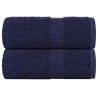 Serviettes d'invité 2 pcs bleu marine 30x50 cm 100% coton 