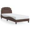 Cadre de lit avec LED sans matelas marron 90x200 cm 