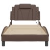 Cadre de lit avec LED sans matelas marron 90x200 cm 