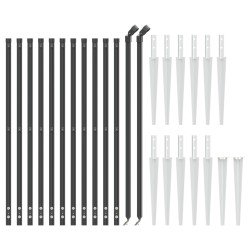 Clôture en treillis métallique et ancrage anthracite 1,1x25 m 