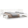 Lit coulissant sans matelas blanc 2x(80x200)cm 