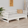 Lit coulissant sans matelas blanc 2x(80x200)cm 